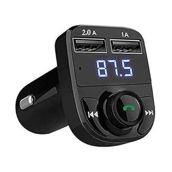 BACKET Bluetooth Car Device with Call Receiver for Music System, FM Transmitter for Hands Free Calls & Music Streaming with Dual USB Fast Charger; MicroSD + USB Audio Playback (Black)