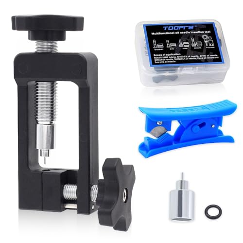 Riisoyu Nadeltreiber Einsetzwerkzeug, Fahrrad Hydraulikschlauch Nadeltreiber Nylon Fahrradölnadel Einsetzwerkzeug mit Hydraulischem Schlauchschneider Einführwerkzeug für Hydraulische Mountainbike
