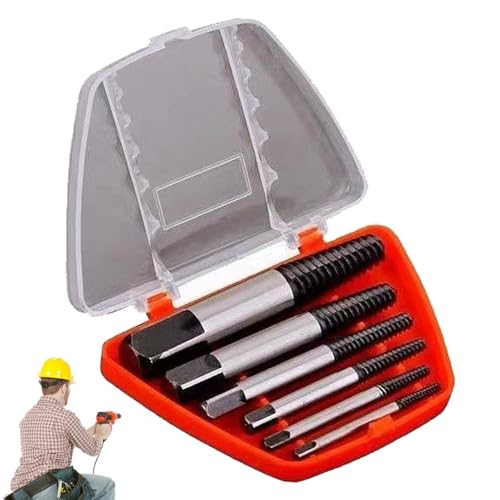 Extractor de tornillos de 5 piezas, extractor de cables rotos, machos de mano con rosca izquierda, machos de roscar | Tubo roto, tornillo de doble cabeza, extractor de alambre, herramientas domésticas