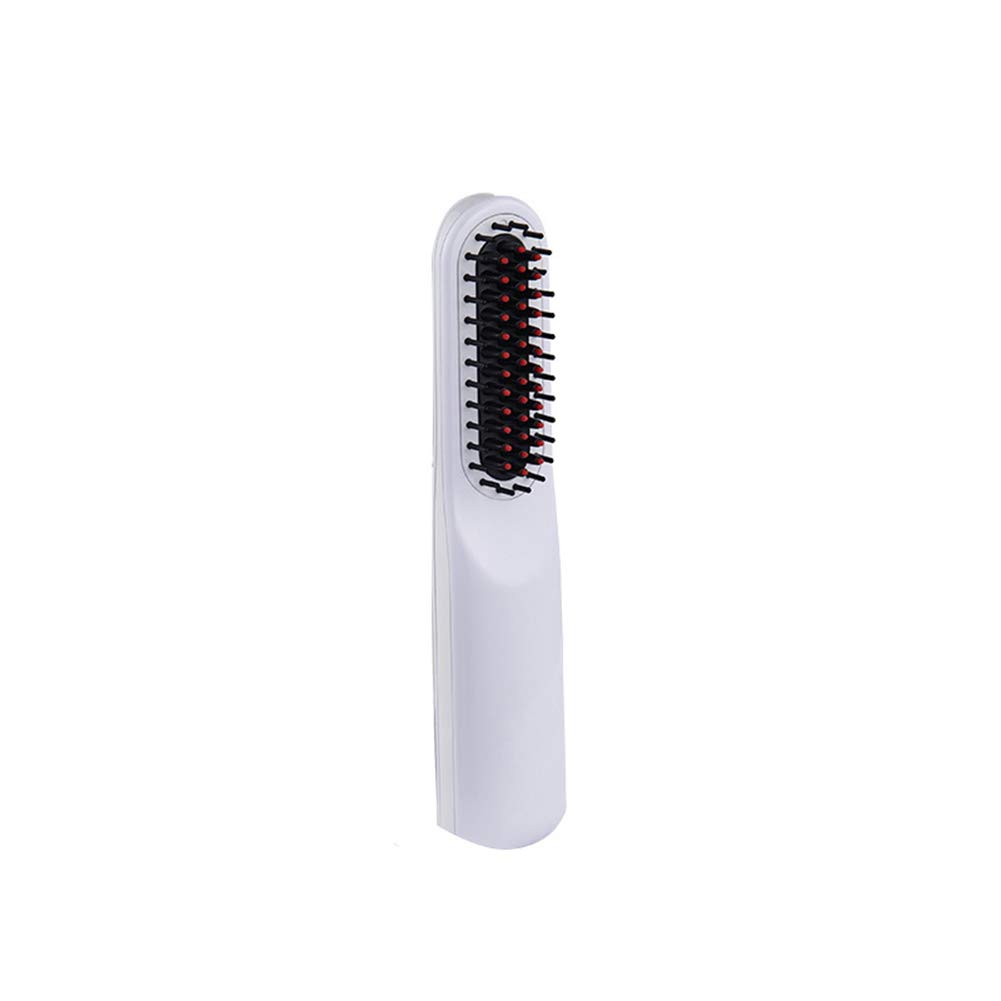 CheungLee Pettine elettrico per uomo donna, capelli e barba, pettine lisciante per uomo donna, con schermo LCD e funzione di spegnimento automatico, ricarica tramite porta USB (bianco)