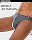 FORVEVO 7er Pack Herren Slips Baumwolle, Atmungsaktive Unterhosen Männer, Klassischer Weich Unterhosen mit Tasche, Stretch, Ohne Etikett(L,Schwarz&Marine&Grau)