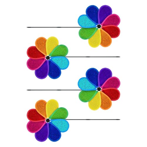 Campanillas de viento para exteriores | 4 piezas molinillos de viento jardín, muebles reflectantes a prueba de viento resistente a la intemperie para piscina granja césped