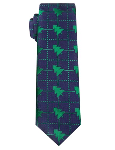 Image of YourTies Green Blue Christmas Ties for Men Silk Men's Xmas Tree Necktie Snowflake Holiday Party Festival New Year Designer