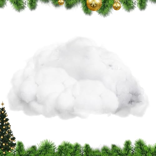 Pruojhw Nieve artificial para decorar | Nieve artificial decorativa para presentación,Decoración navideña de nieve artificial de algodón para mesa, suelo, ventana, patio trasero, árbol de Navidad