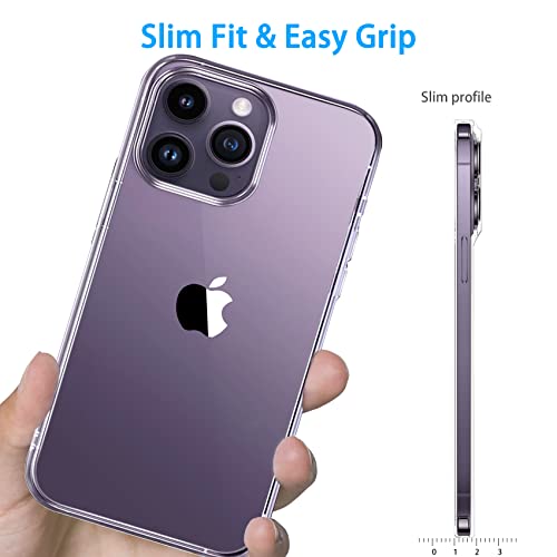 JJGoo Compatible with iPhone 14 Pro Max Case Clear, Soft Shockproof Protective Slim Thin Bumper Cover Transparent Phone Cases
