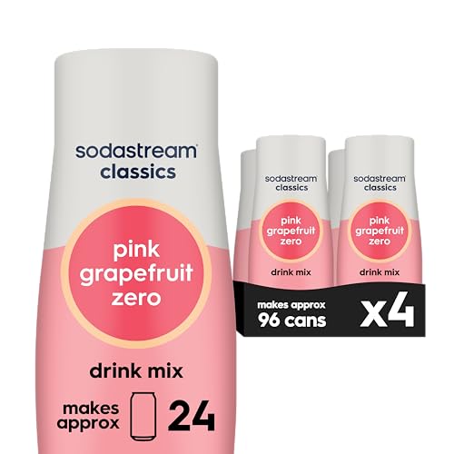 SodaStream Pink Grapefruit Zero Calorie, 14.8 Fl Oz (Pack of 4)