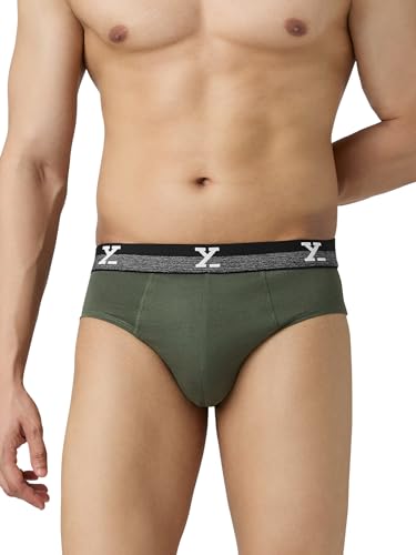 Image of XYXX Men's Aero 100% Super Combed Cotton Regular Fit Solid Anti Bacterial Briefs with No Marks Waistband (Pack of 3)