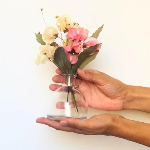 Arranjo de Flores Secas + Vaso Vidro - Petal Elegance