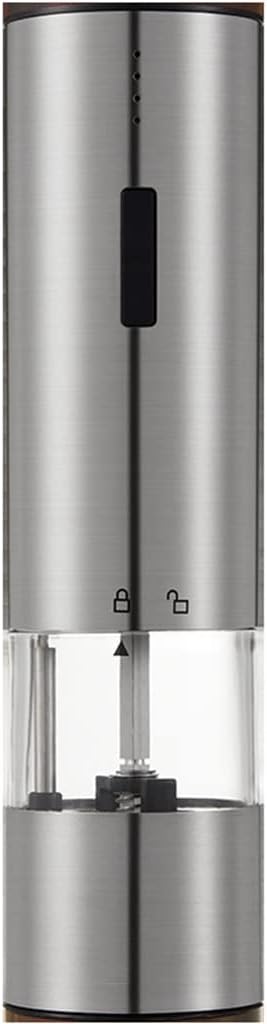Electric Automatic Pepper Grinder Mill Adjustable Stainless Steel Spice Mills With Led Light Rechargeable Kitchen Tools(white-Fruit peach5)