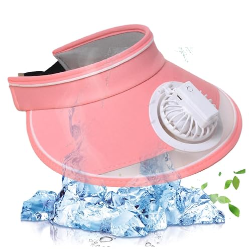 Nkmujil Sombrero ventilado, sombrero de ventilador portátil, tapa de ventilador recargable, visera solar, sombrero de ventilador multicolores, velocidad del de 3 velocidades y recargable por