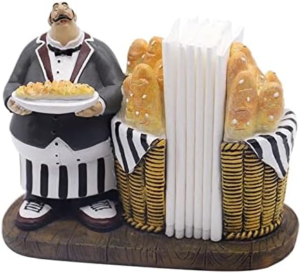 YANGMEI Tabletop Napkin Holder Resin Fat Chef Figurines Napkin Holder, Chef Tissue Paper Holder Western Restaurant Table Bar Cafe Decor Craft Home Decoration Practical Ornament