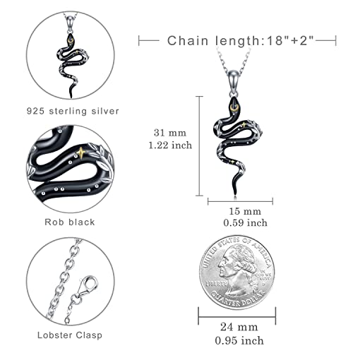Animal Necklace Sterling Silver Snake/Deer/Bat/Highland Cow/Panda/Koala/Cat Pendant Necklace Animal Jewelry Gifts for Women4