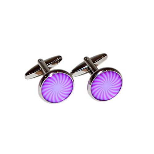 Mancuernillas redondas con patrón morado RGT miniatura 1