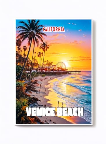 Handmade Fridge Magnet California Souvenir Gift Size 2X3 (Venice Beach 1)