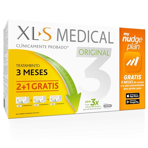 XLS Medical Original Pack 3 meses de tratamiento (540 comprimidos) Pierde hasta 3 veces más peso que sólo haciendo Dieta