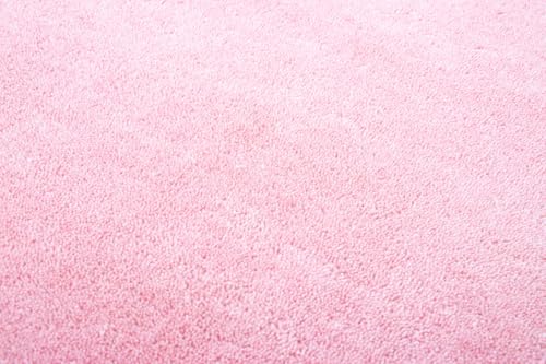 Image of Hand-Tufted Wool Runner Rug - 2.5x9 Ft, Solid Blush Pink Rug with Elegant Scalloped Edges, Soft Plush Handmade Wool Carpet for Hallway, Living Room, Bedroom, Nursery & Modern Home Decor