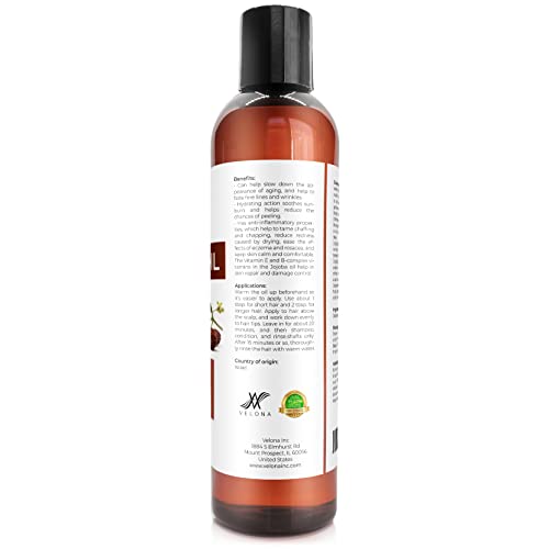 Jojoba Oil - 8 Oz (With Pump) | 100% Pure And Natural | Golden, Unrefined, Cold Pressed, Hexane Free | Moisturizing Face, Hair, Body, Skin Care, Stretch Marks, Cuticles #TOP5
