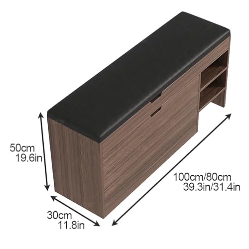 Meuble à chaussures moderne et banc d'entrée à portes rabattables
