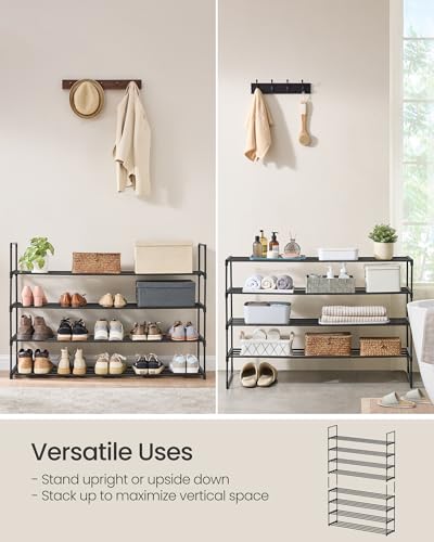 Image of SONGMICS Shoe Rack, 4-Tier Shoe Organizer, Metal Storage Shelf