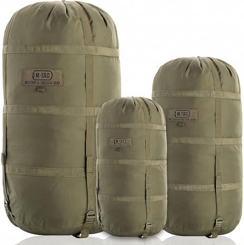 M-Tac Bolsa de compresión para Saco de Dormir, Bolsa de compresión Militar Resistente al Agua, Bolsa de compresión Ligera de Nylon para Viajes, Camping, Senderismo, al Aire Libre