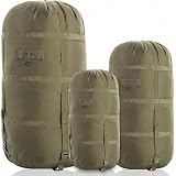 M-Tac Compression Stuff Sack for Sleeping Bag Military Water Resistant Compression Bag Lightweight Nylon Compression Sack for Travel, Camping, Hiking, Outdoor (Olive, M - 12 Liters)