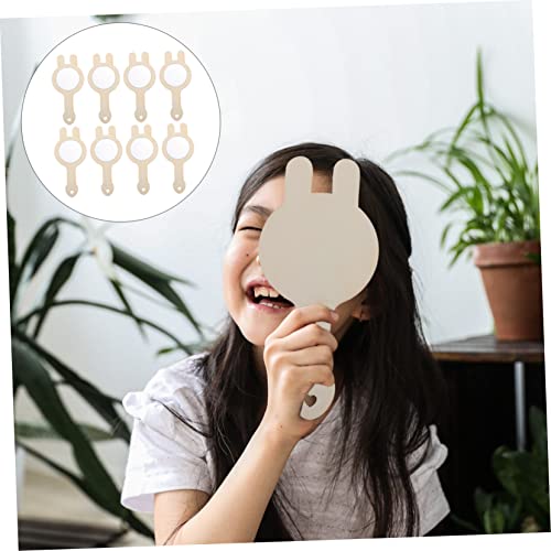 Abaodam 16 Peças Pequeno Espelho De Madeira Para Crianças Brinquedos Espelho De Impressão DIY Acessó