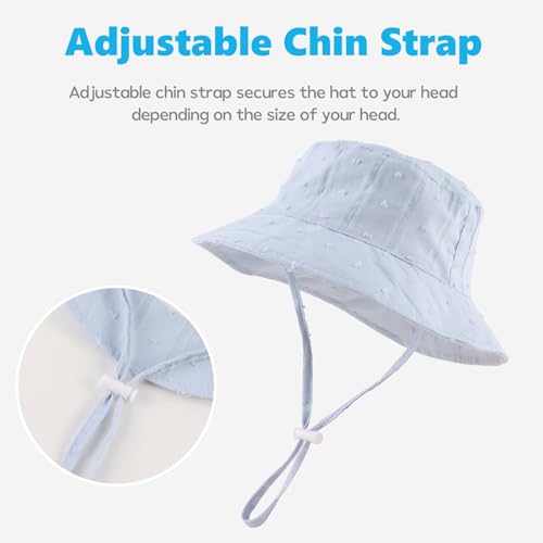 OMUKY Baby Sun Hat Cotton Beach Cap for Infant Toddler Boys and Girls Sun Protection Bucket Hat2