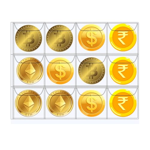 Image of SPS Coin Collection Album - 240 Pockets | Holds Both Small & Large Coins | 14 Sheets | Premium Storage for Collectors | Coin Organizer | Tan