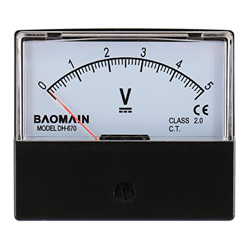 Image of BAOMAIN DH-670 DC 0-5V Class 2.5 Analog Panel Volt Meter | DC 0-5V panel voltmeter for easy voltage testing. Class 2.5 accuracy with clear scale.