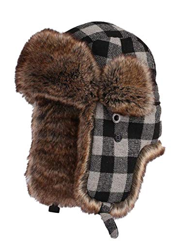 Chapeaux avec bordure en fourrure chapka unisexe adulte bonnet russe chaud et isolant
