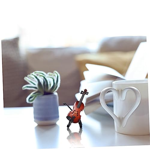VICASKY 1 Conjunto De Enfeites De Violino Decoração Em Miniatura Casa De Bonecas Brinquedos De Mesa
