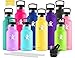 Produktbild KollyKolla Vakuum-Isolierte Edelstahl Trinkflasche, 600ml BPA-frei Wasserflasche mit Filter, Thermosflasche für Kinder, Mädchen, Schule, Kindergarten, Sport, Wandern, Camping, Outdoor, Hellgelb