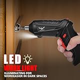 JENABOM Electric Screwdriver Cordless, 47 in 1 Upgrade Portable Cordless Driver, 3.6V Rechargeable 3.5N·m Screwdriver Kit, Dual Position Handle with LED Light for Home Improvement DIY Project - Image 6