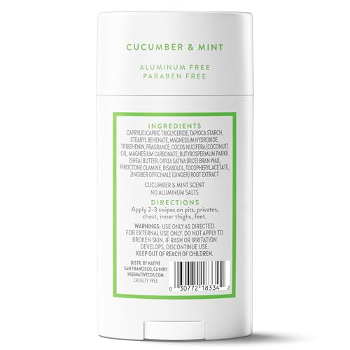 Native Whole Body Deodorant, Cucumber & Mint Scent, 72 Hour Odor Protection for Pits, Privates & More, Aluminum Free Deodorant for Men & Women with Coconut Oil & Shea Butter, 2.3oz - image 9