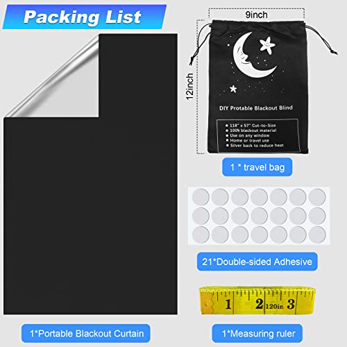 Vanten 2023 Upgraded Portable Blackout Curtains, 118" X 57" Blackout Shades, 100% Blackout Material With Adhesive Tapes, Temporary Blackout Shades For Baby Nursery, Bedroom, Living Room, Travel #TOP6