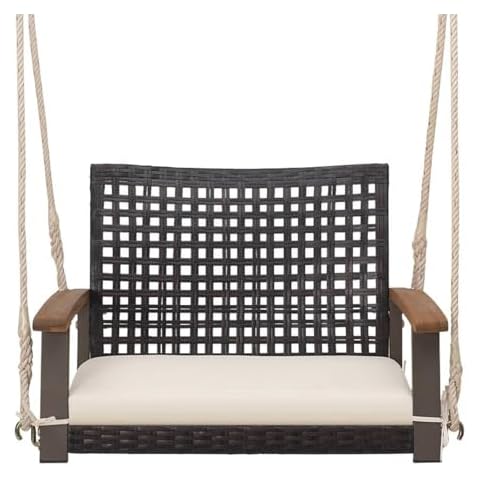 SFAREST Rattan Swing Chair with Armrests Cover