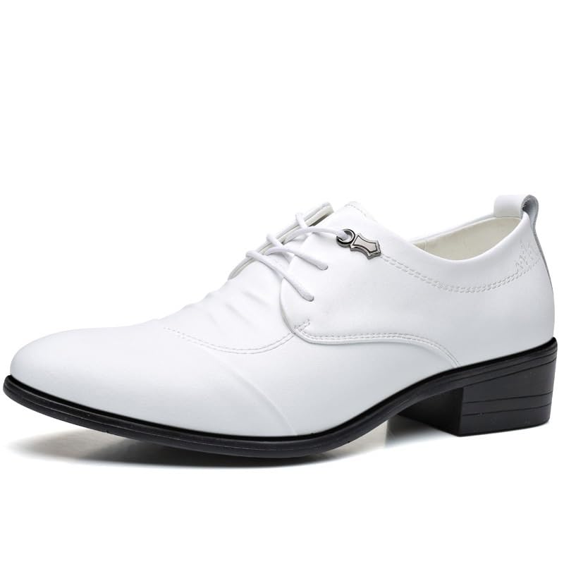 Men's Classic Lace-up Formal Oxfords Mens Fashion Classic Pointed Toe Low Top Leather Dress Shoes Comfort Hand Stitched Business Formal Derby Shoes