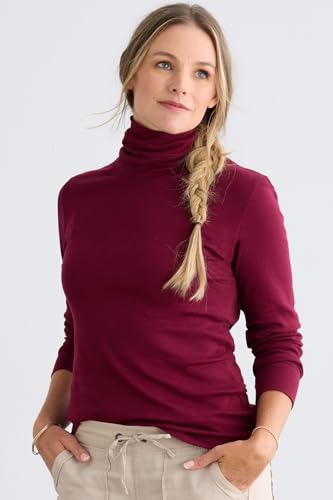 Image of Fair Indigo Women's Organic All-Cotton Luxe Turtleneck
