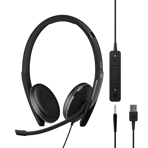 EPOS | SENNHEISER ADAPT 165T USB II (1000902) - 有線両耳ヘッドセット 3.5mm ジャック/USB-A 接続