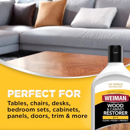 Weiman Wood and Cabinet Restorer 3-In-1 Bundle - Removes Dirt, Residue, Dust, Reduces Scratches, Restore Shine, Prevent Fading, UV Shield Technology, Safe for Antique Wood, Tables, Chairs, Cabinets - image 8