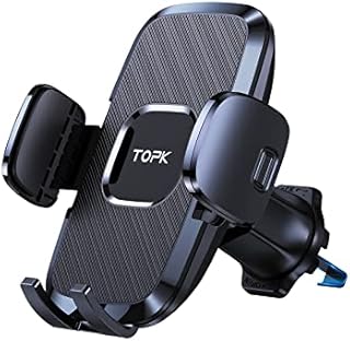 TOPK Car Phone Holder, Phone Holder for Car with Hook Clip Air Vent Car Mount 360° Rotation Universal Mobile Phone Mount for Cellphones