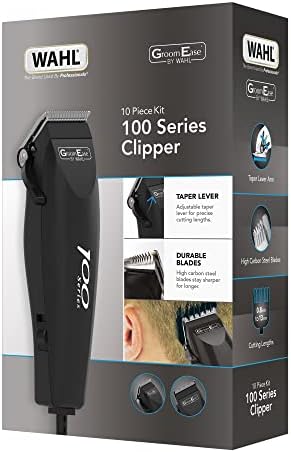 WAHL GroomEase 100 Series Clipper, Head Shaver, Hair Clippers for Men, Home Hair Cutting, Mens Clipper Set, Male Grooming Kit, Mains Powered Clipping, Corded, Multicolor