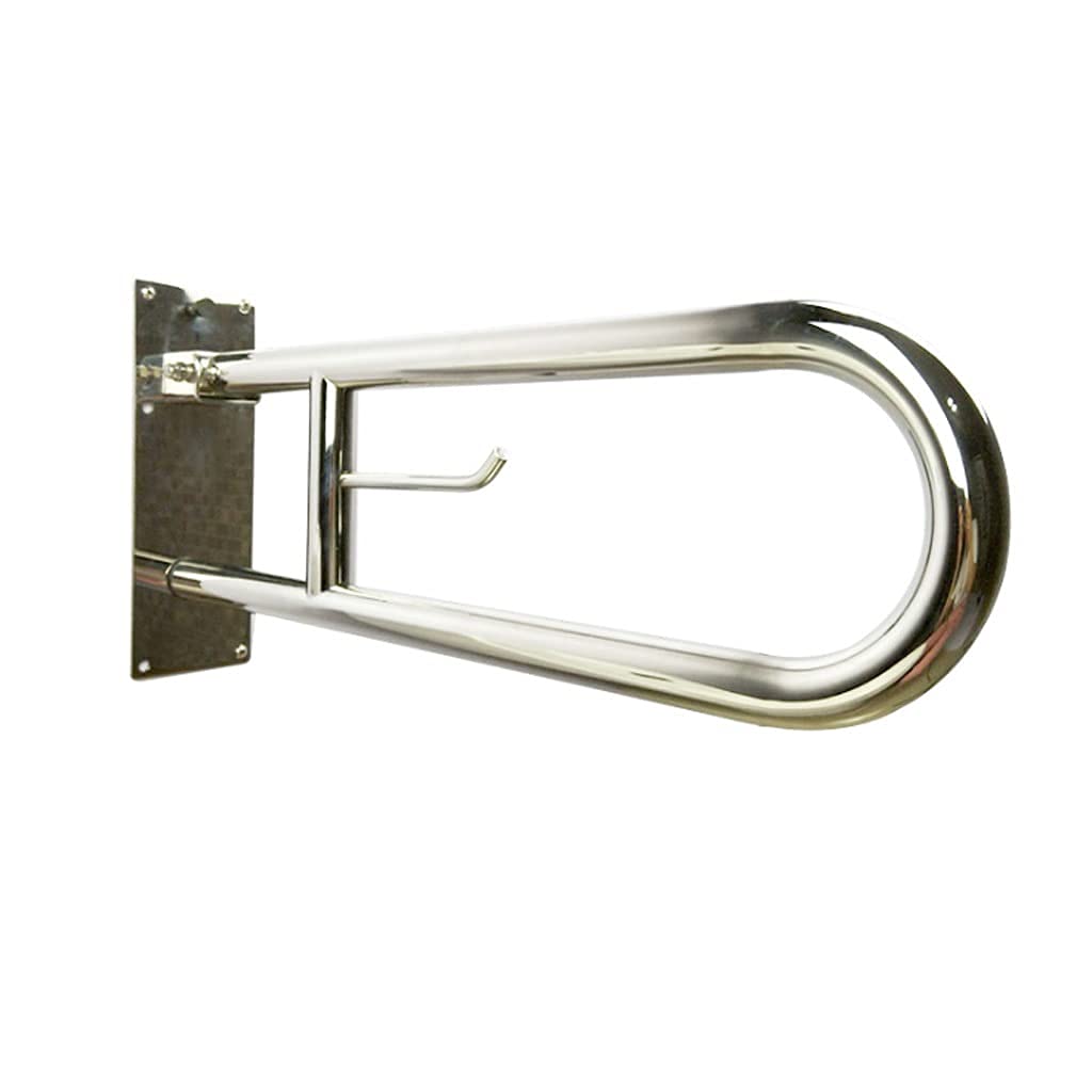 Barre d'attraction de sécurité WC pliable en acier inoxydable avec porte-rouleau