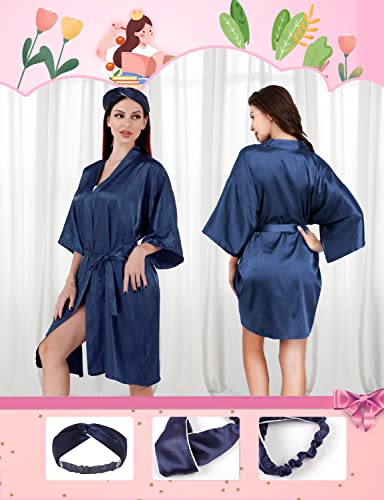 20 Pcs Women Satin Silky Robe Wedding Bridal Party Bride Bridesmaid Robes Kimono Loungewear Dressing Gowns3