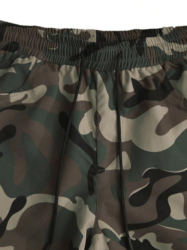 Image of TAGDO Men's Casual Cotton Camouflage Cargo Pants for Men | Army Utility Multi Pocket Style | Elastic with Drawstring Waist for Everyday Wear (2045)