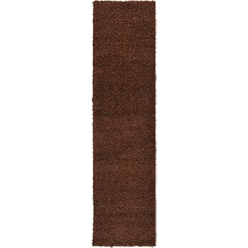 Unique Loom Solid Shag Collection Area Rug (2' 7" x 10' Runner, Chocolate Brown)