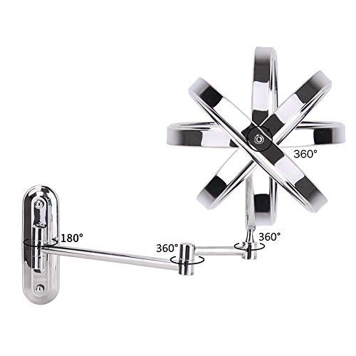 8 Inches 10X Magnifying Bathroom Makeup Mirror, Wall Mounted Swivel Shaving Cosmetic Mirror Round Vanity Mirror