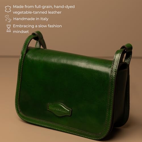 Image of Time Resistance Leather Crossbody Bag - Messenger Bag with Magnetic Closure - Leather Handbag Purse for Women