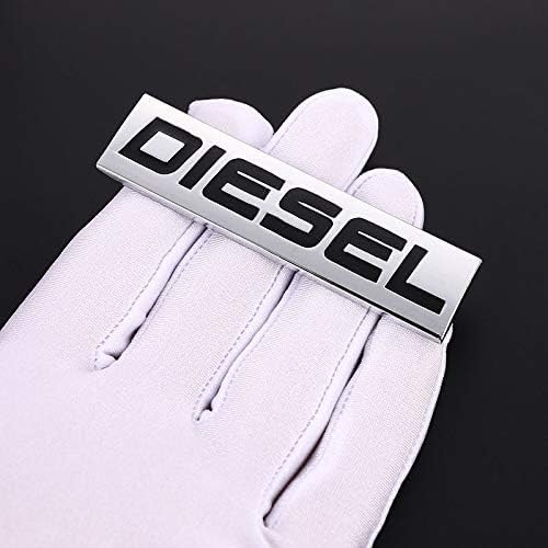 Image of Automaze Diesel Emblem 3D Metal Car Badges Emblems Trunk Rear Fender Emblem compataibe with Tailgate Side Sticker Badge Car Decals (Chrome Color) (Chrome-BLK)