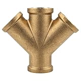 tecuro 4-Wege Verteiler Gabelstück allseitig Innengewinde Rp 3/8 Zoll Messing blank CW617N